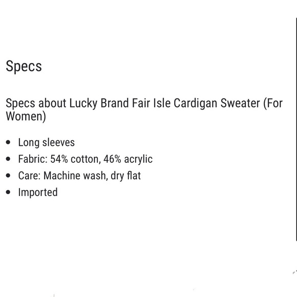 LUCKY BRAND Fair Isle Cardigan Sweater M NWT - Picture 7 of 7